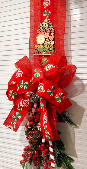 Escapulário Natalino Vermelho com Balas