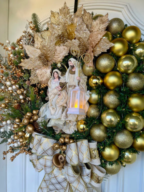 Guirlanda De Natal Sagrada Família C/ Led 65cm