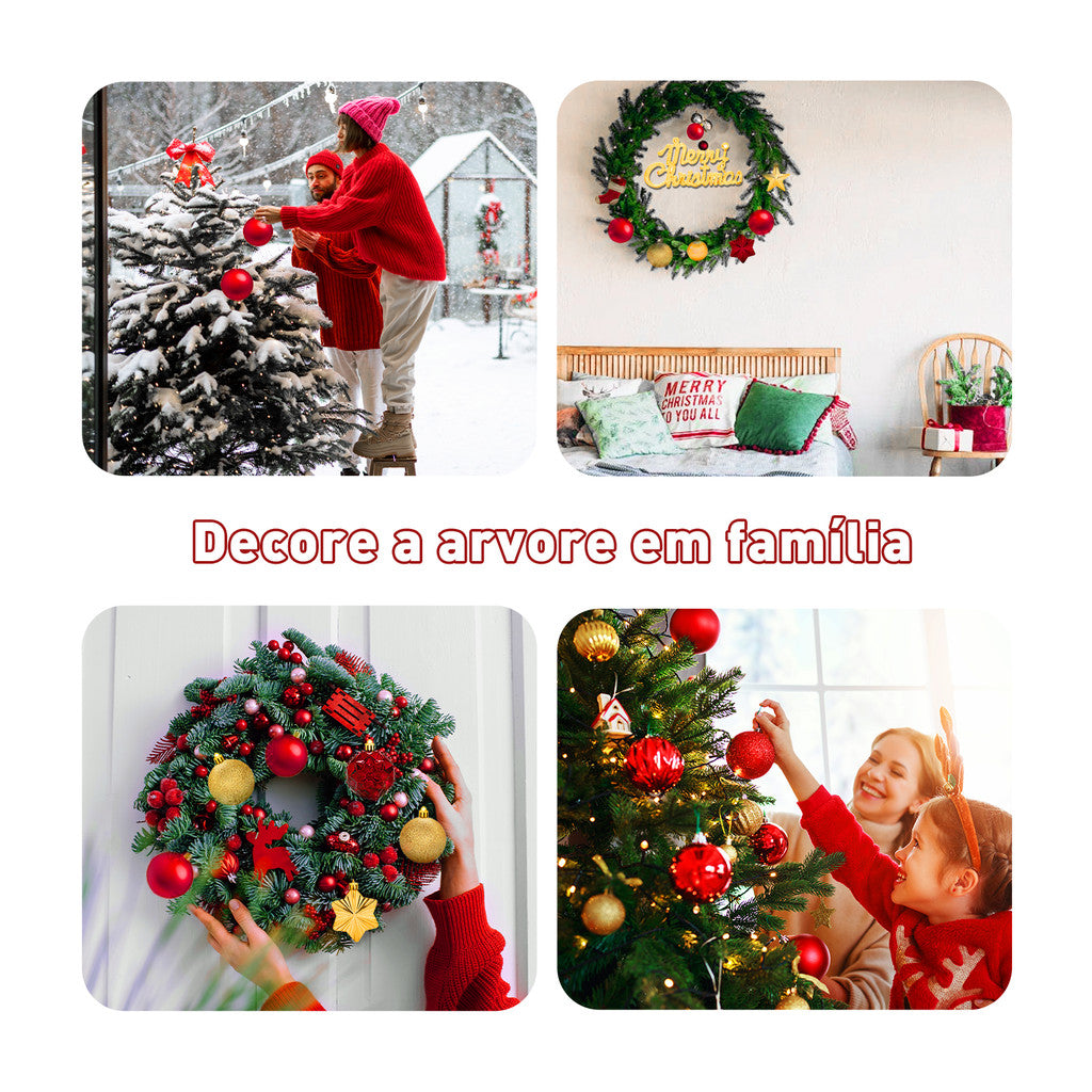 Kit 70 Bolas decoração de natal árvore pendente bolinhas enfeites natalinos casa pisca pisca led